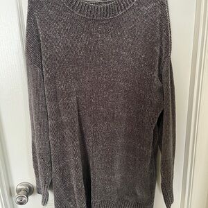 Cozy Gray Knit Sweater Dress